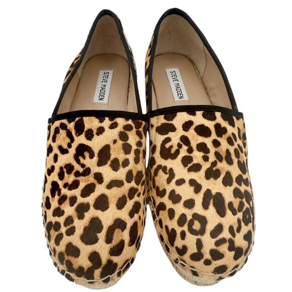 Steve Madden Alexia Leopard Platform Slip On Flat Animal Print Espadrilles US 9 - Picture 3 of 11